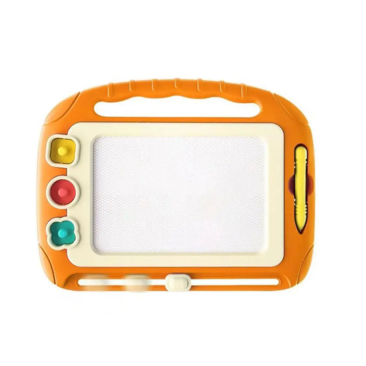 "Färgglad magnetisk ritbräda för barn, fläckfri kreativitet, idealisk för lek och lärande i flera färger: blå, orange, rosa."