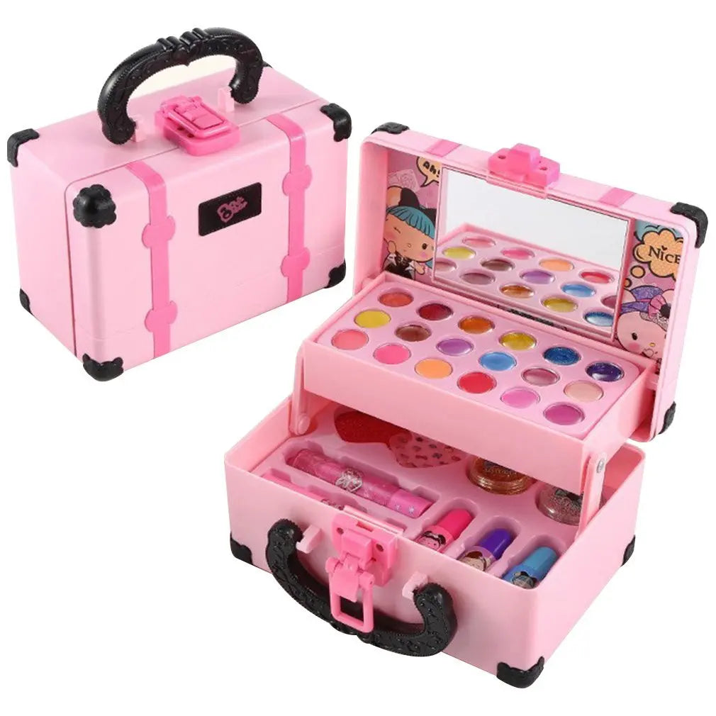 Färgglad Princess Make-up Set för barn med läppstift och ögonskugga, perfekt för kreativ lek och självuttryck.