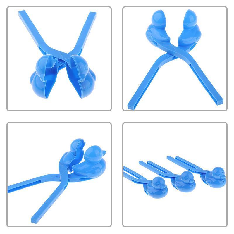 "Färgglad Snow Duck barnlekform i plast för snö och sand, ergonomisk design för enkel formning av ankor utomhus."