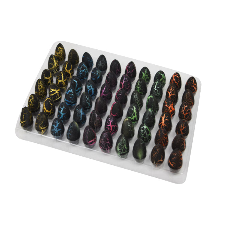 Färgglada dinosaurieägg för barn, spricker i vatten till figurer, pedagogisk leksak inom påsklekar och lärande.