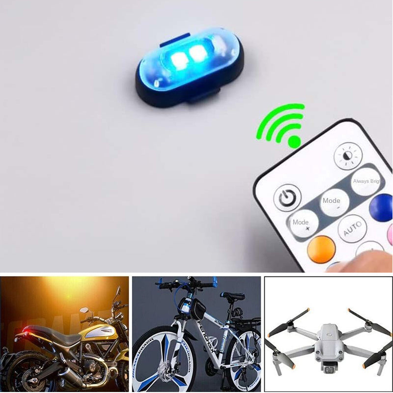 "Färgglada LED-lampor för bil, stroboskopljus, antikollisionsskydd, fjärrkontroll, dynamiska effekter, 12V ABS-material."