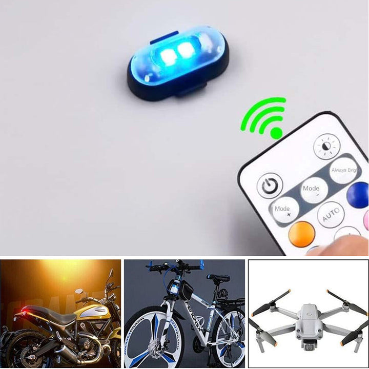 "Färgglada LED-lampor för bil, stroboskopljus, antikollisionsskydd, fjärrkontroll, dynamiska effekter, 12V ABS-material."