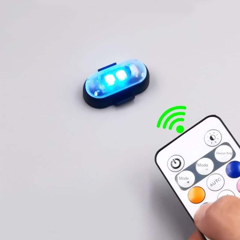 "Färgglada LED-lampor för bil, stroboskopljus, antikollisionsskydd, fjärrkontroll, dynamiska effekter, 12V ABS-material."