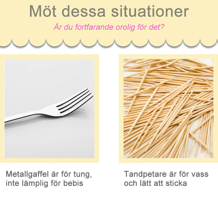 "Färgglada myraformade fruktgafflar i BPA-fri plast, kökstillbehör för en rolig och unik presentation vid matbordet."