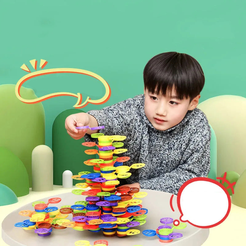 "Färgglada staplingsblockleksaker i ABS-plast för barn, främjar kreativitet och motoriska färdigheter med levande färger."