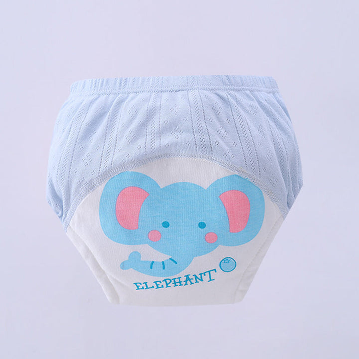 Färgglada unisex baby träningstrosor i bomull med djurmotiv som apa, elefant och kanin för småbarns pottyträning.