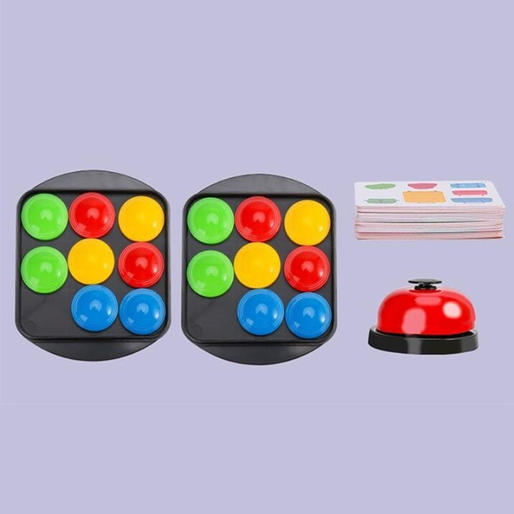 Färgglatt bordsspel för barn och vuxna, främjar koordination och logik, säker ABS-plast, 27x20x5,5 cm.