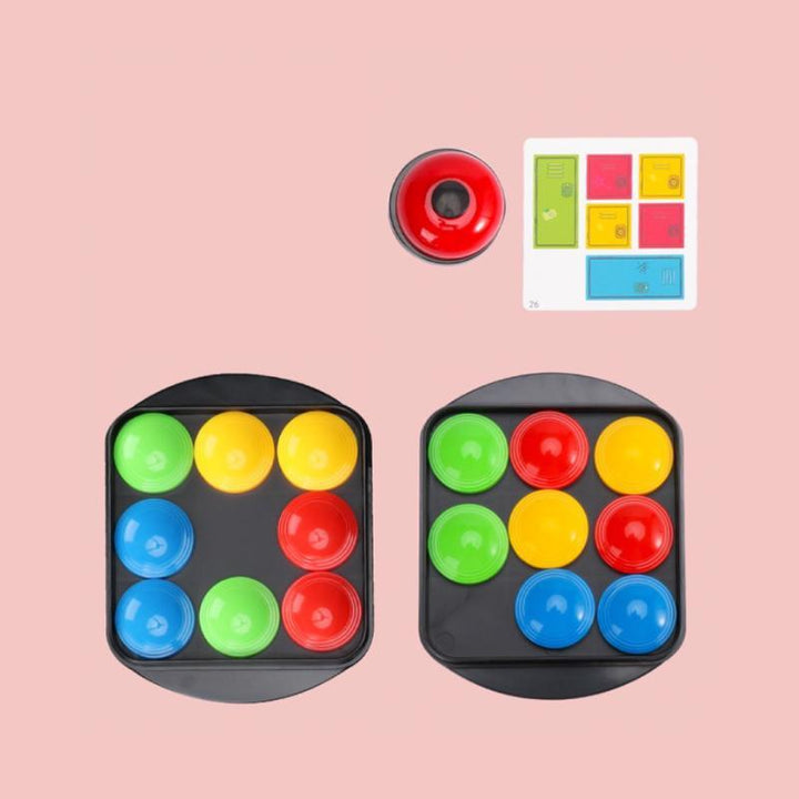 Färgglatt bordsspel för barn och vuxna, främjar koordination och logik, säker ABS-plast, 27x20x5,5 cm.