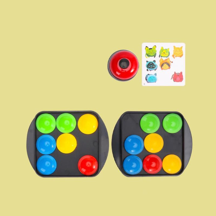 Färgglatt bordsspel för barn och vuxna, främjar koordination och logik, säker ABS-plast, 27x20x5,5 cm.