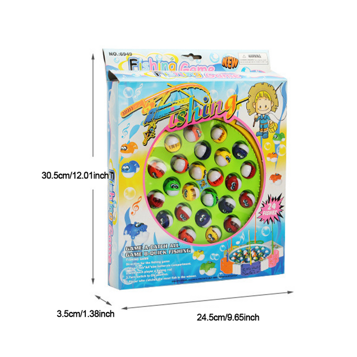 "Färgglatt fiskespel för barn med spön och fiskar, utvecklar koordination och tålamod, perfekt för familjesamvaro."