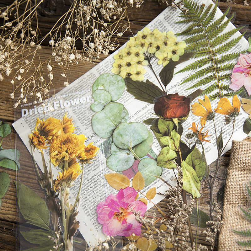 "Färgglatt set av självhäftande blommotiv klistermärken, idealiska för att dekorera släta ytor och DIY-projekt."