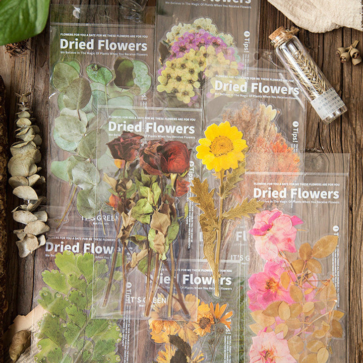 "Färgglatt set av självhäftande blommotiv klistermärken, idealiska för att dekorera släta ytor och DIY-projekt."