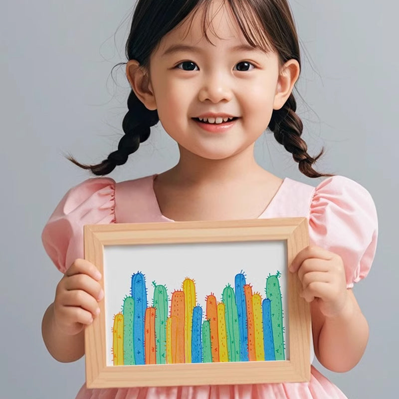 "Färgglatt skrapkonstkortset för barn, 20 kort att dekorera, verktyg inkluderat, perfekt för kreativt skapande."