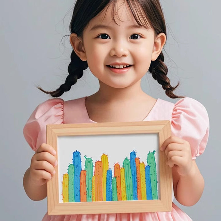 "Färgglatt skrapkonstkortset för barn, 20 kort att dekorera, verktyg inkluderat, perfekt för kreativt skapande."