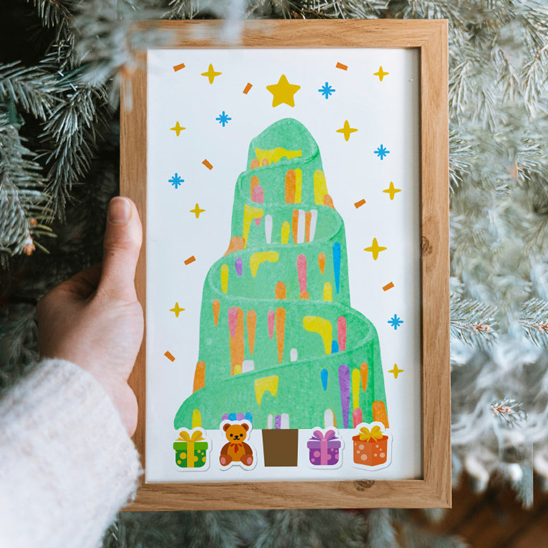 "Färgglatt skrapkonstkortset för barn, 20 kort att dekorera, verktyg inkluderat, perfekt för kreativt skapande."