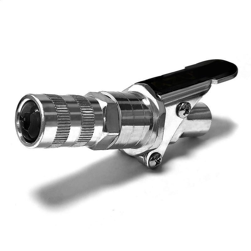 "Fettpistolkoppling med snabbkoppling, metallisk yta, hållbart zink-stål, för biltillbehör och svåråtkomliga smörjnipplar."