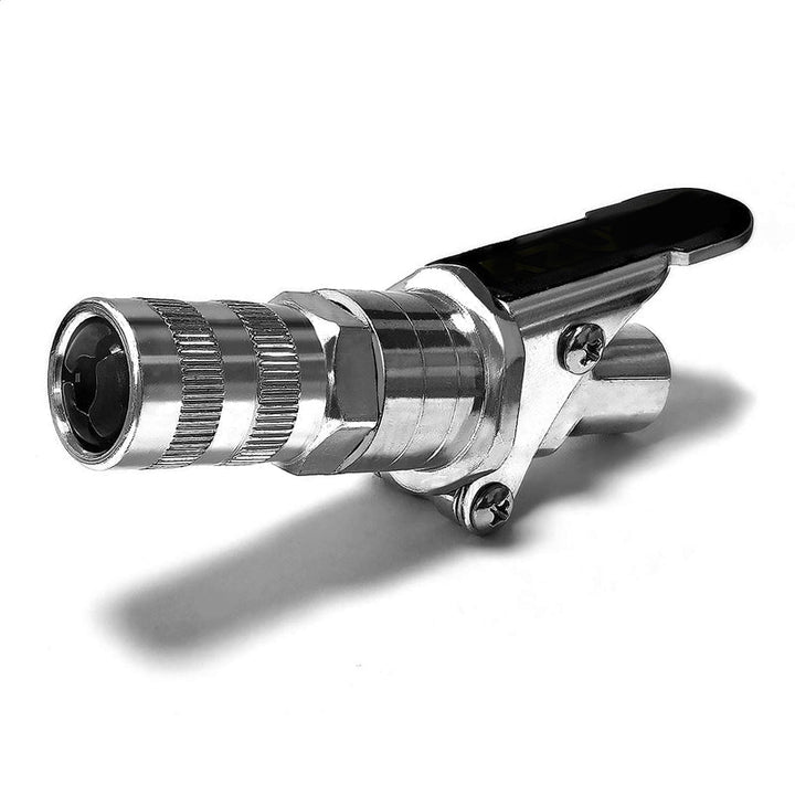 "Fettpistolkoppling med snabbkoppling, metallisk yta, hållbart zink-stål, för biltillbehör och svåråtkomliga smörjnipplar."