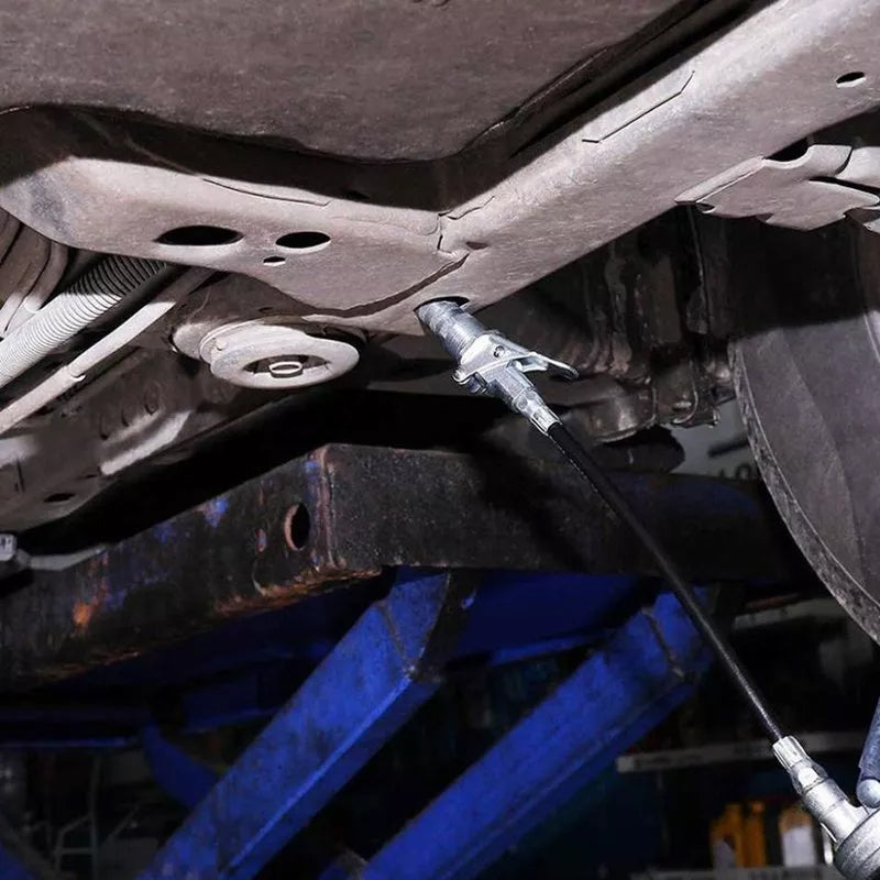 "Fettpistolkoppling med snabbkoppling, metallisk yta, hållbart zink-stål, för biltillbehör och svåråtkomliga smörjnipplar."