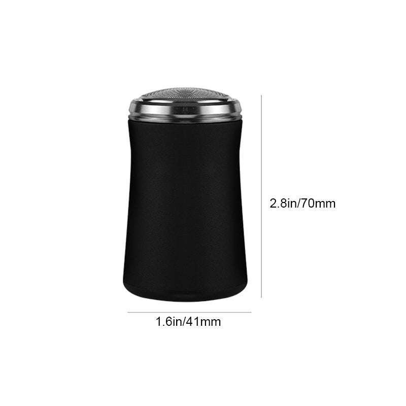 "Fickstorlek tvättbar elektrisk rakhyvel, grön eller svart, kompakt design, perfekt för resor, vattentät och snabbladdning."