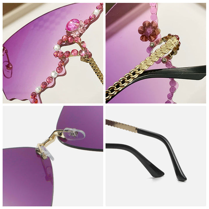 "Fjärilsformade solglasögon för damer med tofsar, unika bågar, erbjuder UV400 skydd, perfekta för stil och elegans."
