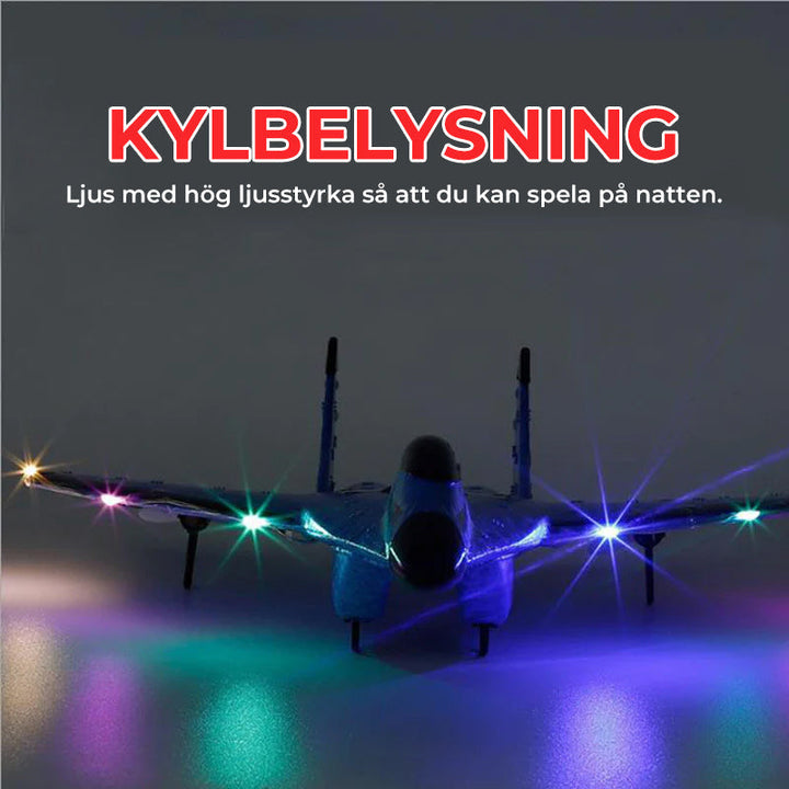 Fjärrstyrd färgglad leksaksflygplan för barn, robust, lätt, med USB-laddare, perfekt för äventyr och flygning.