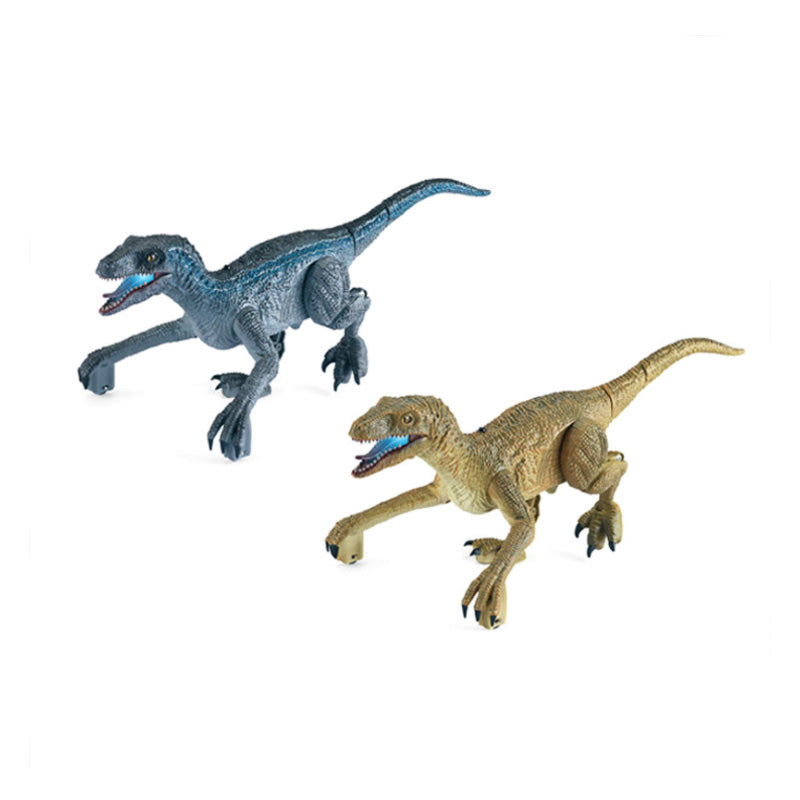 Fjärrstyrd velociraptor leksak för barn. Realistisk design med 3D-ögon, skal och tänder. Perfekt för fantasifulla äventyr.