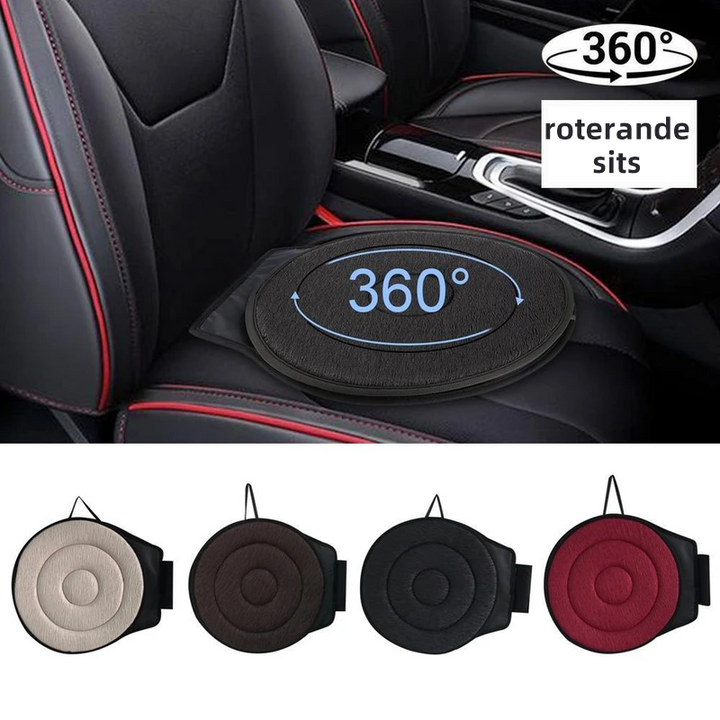 "Flanell roterande sittkudde med minnessvamp för bil och hem, varierande färgalternativ svart, beige, kaffe, röd."