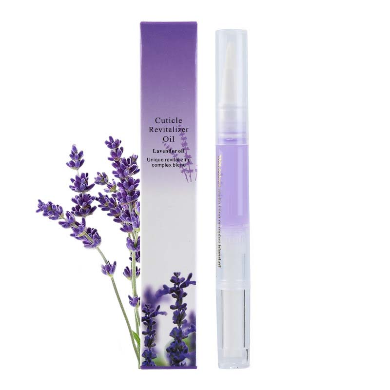 "Flaska med näringsrik nageltillväxtolja, innehållande E-vitamin och B7, omgiven av färgglada bakgrunder och dofter."