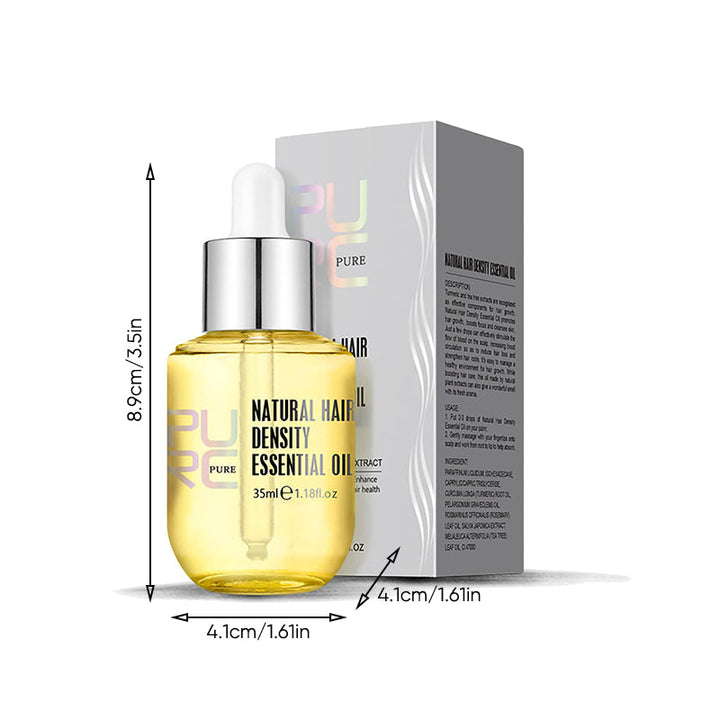 "Flaska med naturlig ingefära- och rosmarinolja för hårväxt, ger näring och främjar fylligare, friskare hår."