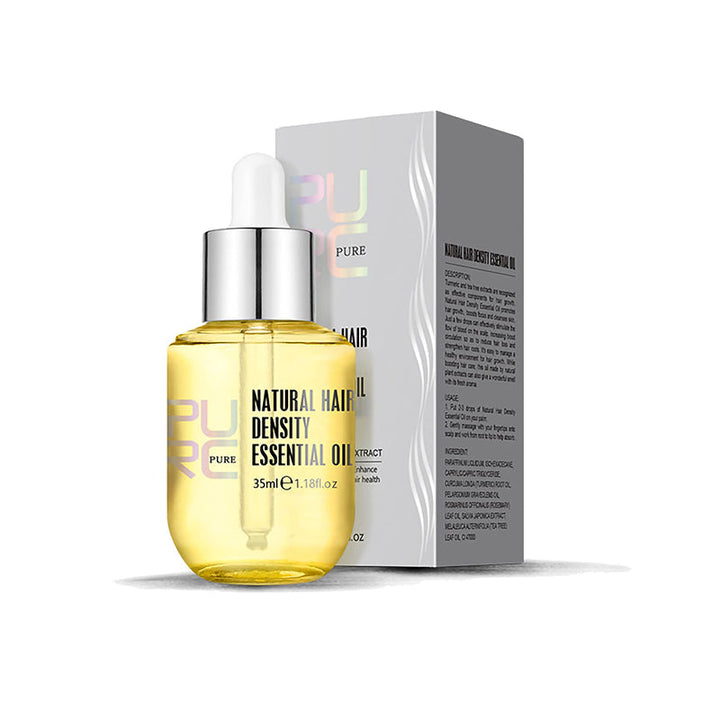 "Flaska med naturlig ingefära- och rosmarinolja för hårväxt, ger näring och främjar fylligare, friskare hår."