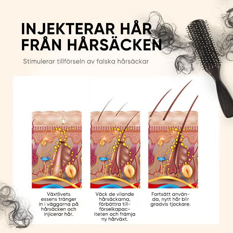 "Flaska med naturlig ingefära- och rosmarinolja för hårväxt, ger näring och främjar fylligare, friskare hår."