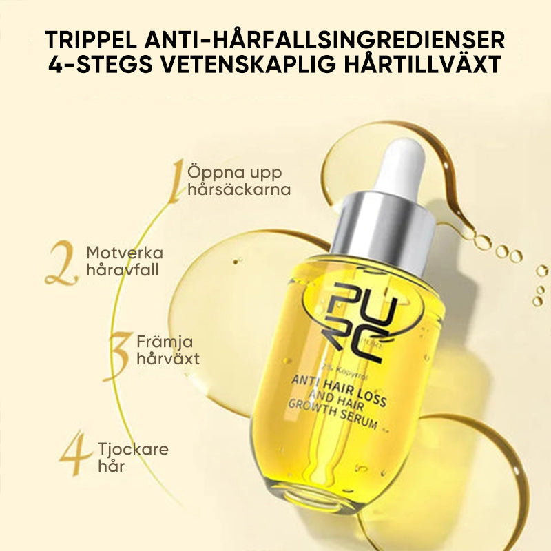 "Flaska med naturlig ingefära- och rosmarinolja för hårväxt, ger näring och främjar fylligare, friskare hår."