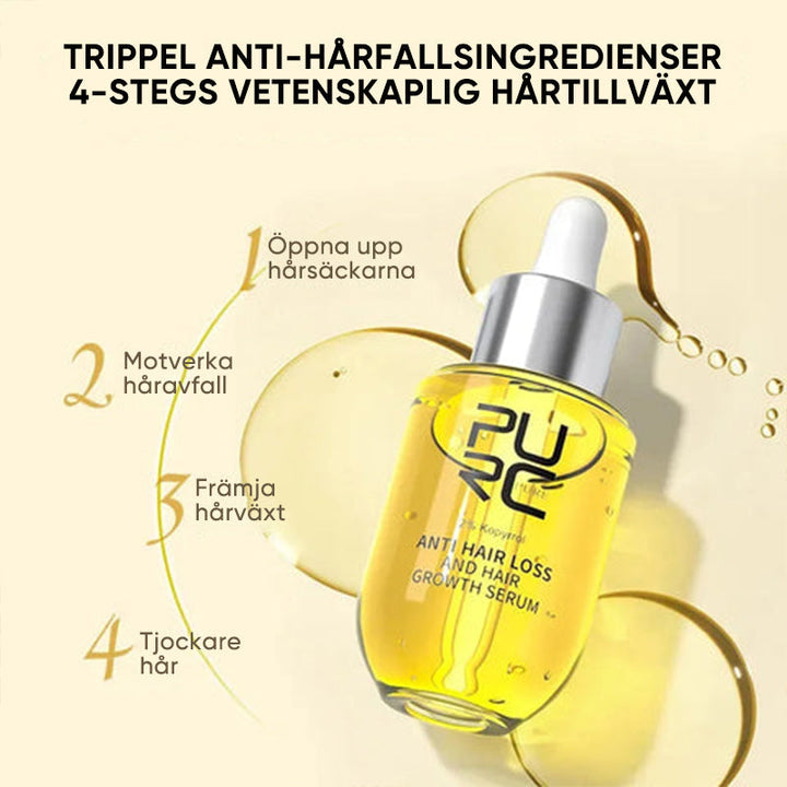 "Flaska med naturlig ingefära- och rosmarinolja för hårväxt, ger näring och främjar fylligare, friskare hår."