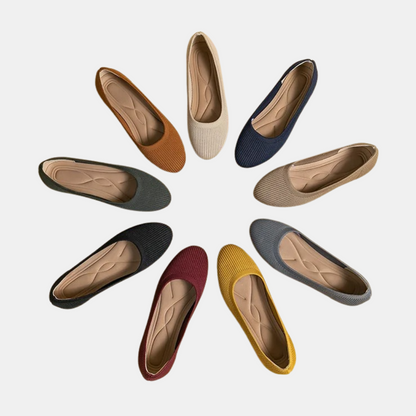 "Flera färger ballerina dam skor, elegant design, bekväma, olika storlekar, idealiska för vardag och speciella tillfällen."