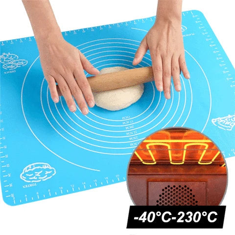 "Flerfärgad non-stick silikon bakmatta, perfekt för bakverk, med halkfri yta och temperaturtålighet."