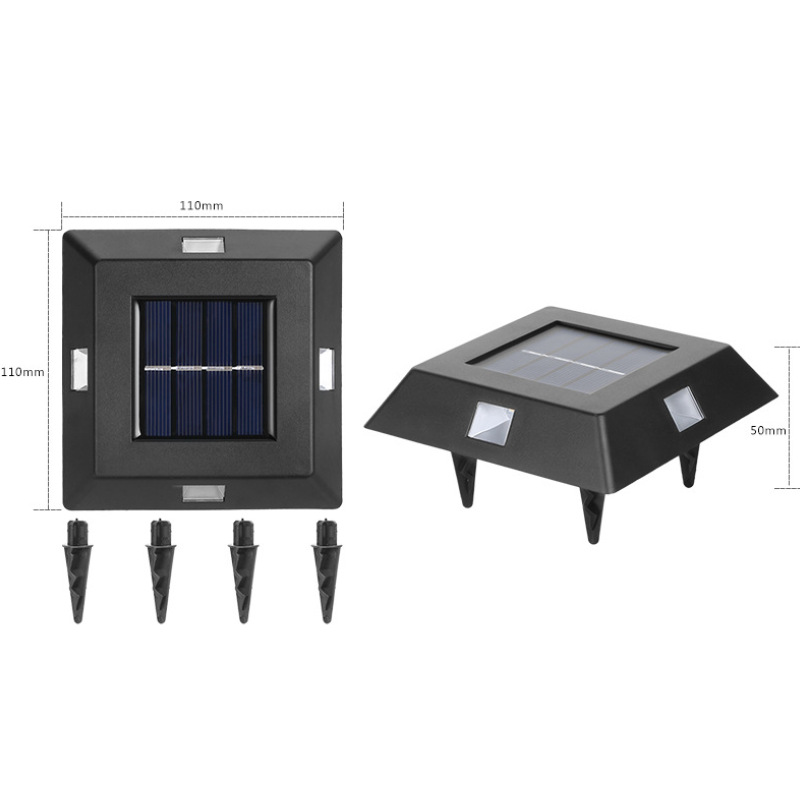"Flerfärgad vattentät solcellsvägglampa för utomhusbruk, modern design, tre ljusfärger, IP65, energisnål belysning."
