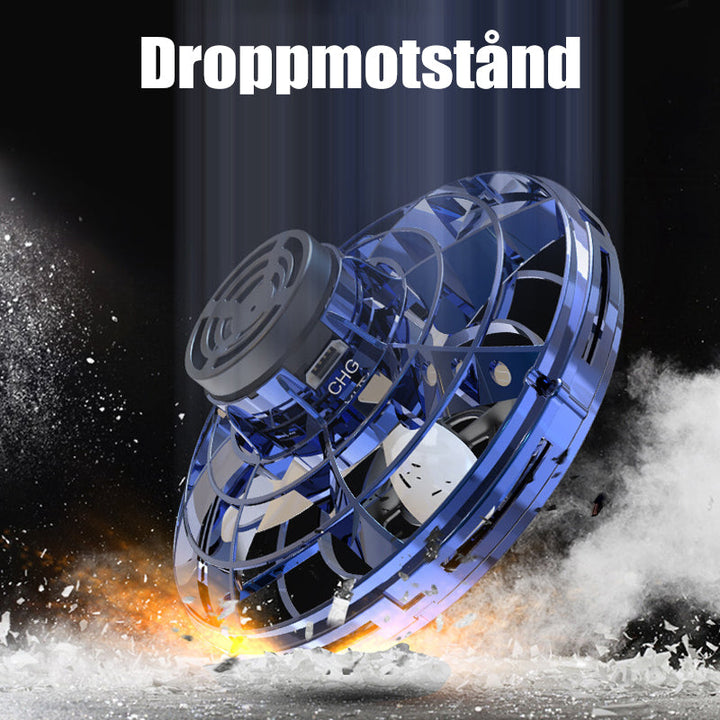 "Flygande UFO med LED och AI-kontroll, svävande leksak i svarta, röda, blå nyanser, nattbelysning"