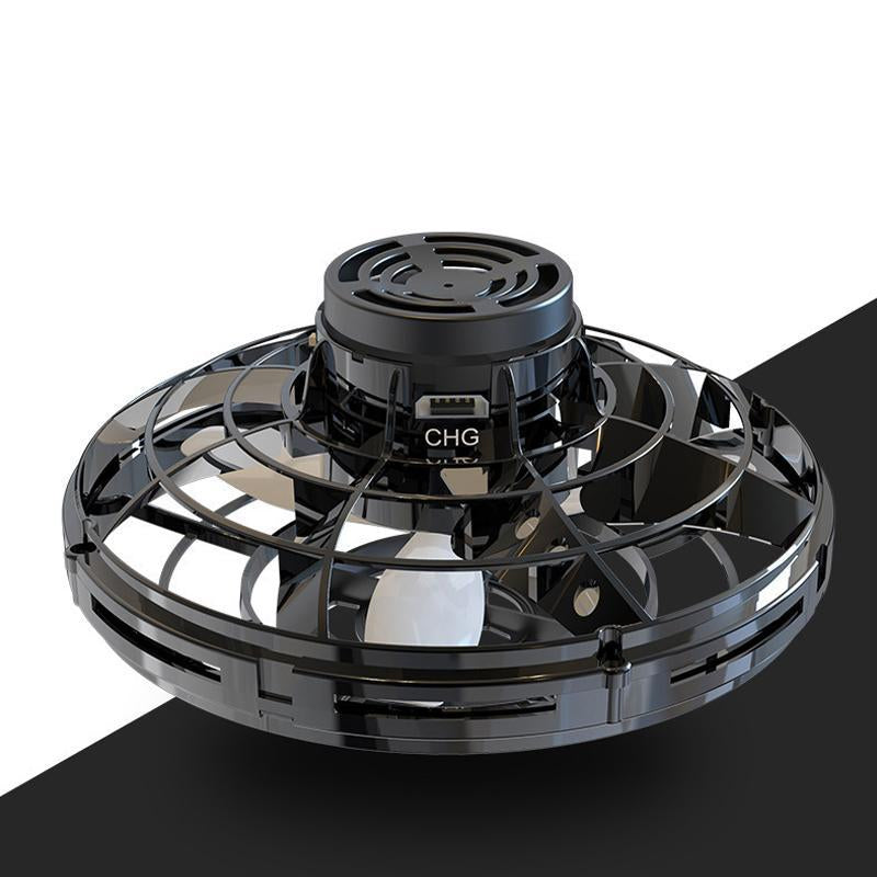 "Flygande UFO med LED och AI-kontroll, svävande leksak i svarta, röda, blå nyanser, nattbelysning"