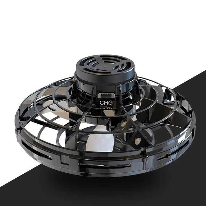 "Flygande UFO med LED och AI-kontroll, svävande leksak i svarta, röda, blå nyanser, nattbelysning"