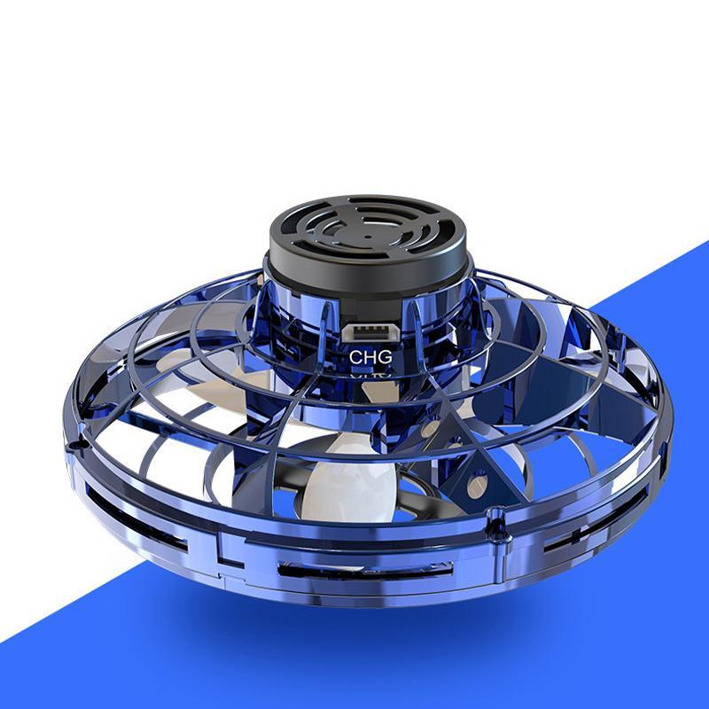 "Flygande UFO med LED och AI-kontroll, svävande leksak i svarta, röda, blå nyanser, nattbelysning"