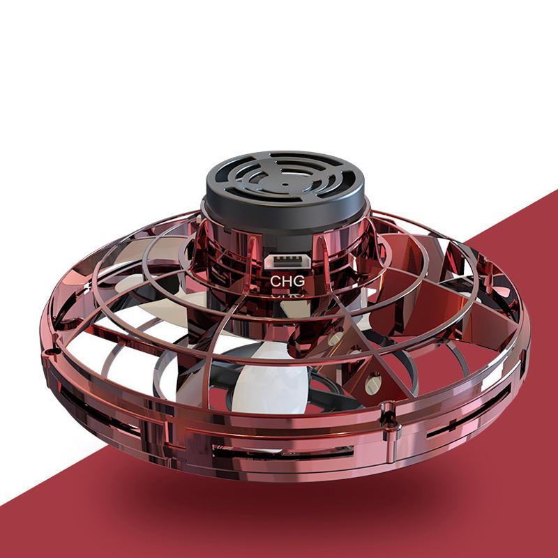 "Flygande UFO med LED och AI-kontroll, svävande leksak i svarta, röda, blå nyanser, nattbelysning"