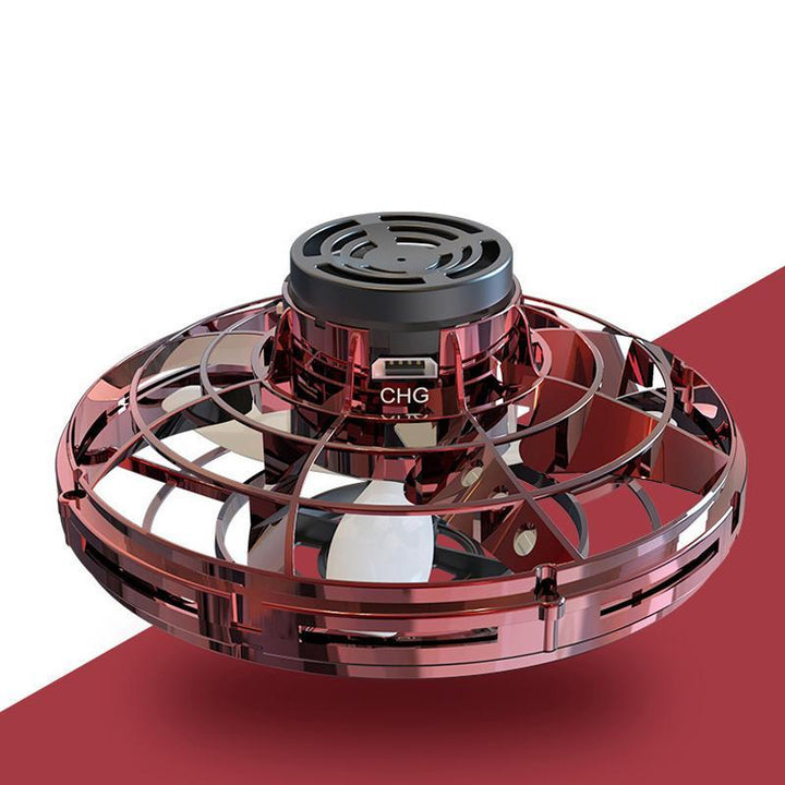 "Flygande UFO med LED och AI-kontroll, svävande leksak i svarta, röda, blå nyanser, nattbelysning"