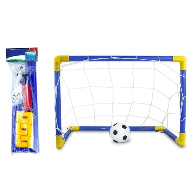 "Fotbollsmålset för barn i PVC, snabb montering. Perfekt för utomhuslek och utveckling av fotbollsfärdigheter."