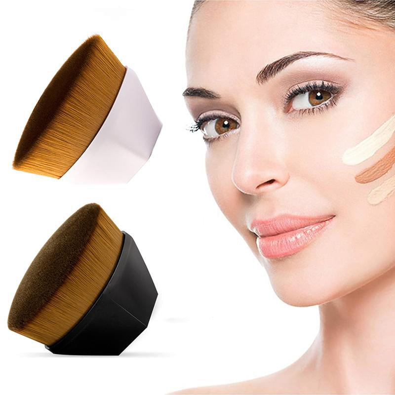 "Foundationborste hög densitet rosa/svart, elegant design för felfri sminkapplicering, perfekt för både kräm och flytande mak