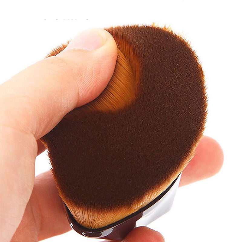 "Foundationborste hög densitet rosa/svart, elegant design för felfri sminkapplicering, perfekt för både kräm och flytande mak