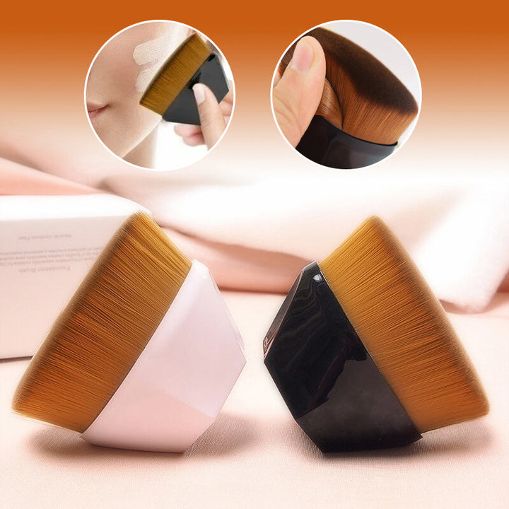 "Foundationborste hög densitet rosa/svart, elegant design för felfri sminkapplicering, perfekt för både kräm och flytande mak