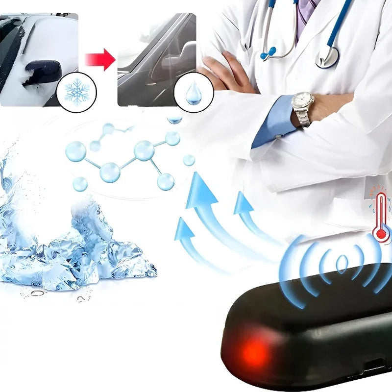 "Frostskyddsinstrument för bil, kompakt design, förhindrar is och snö på vindruta, säker vinterkörning."