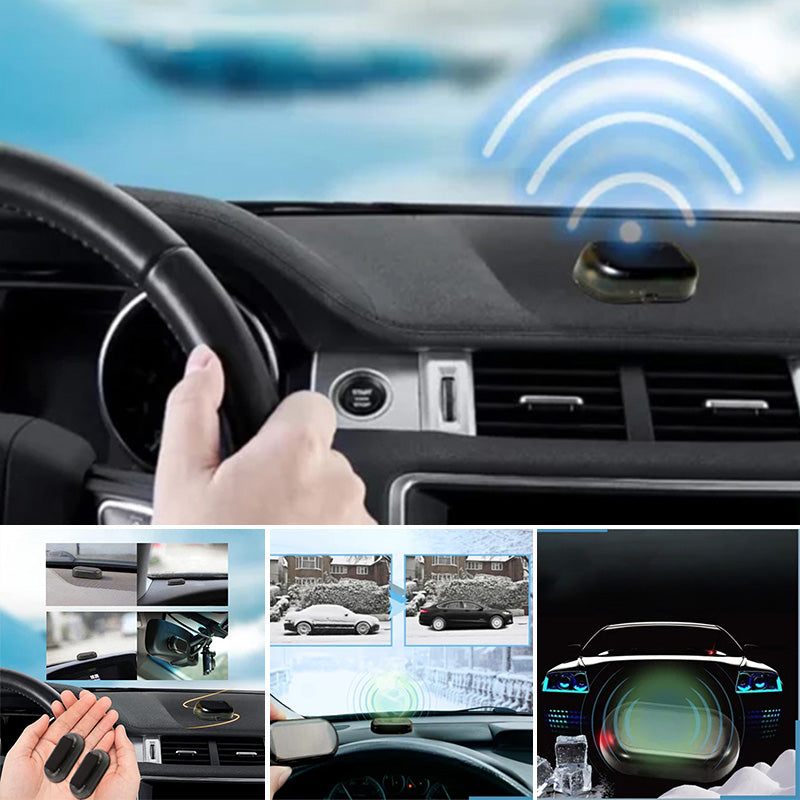 "Frostskyddsinstrument för bil, kompakt design, förhindrar is och snö på vindruta, säker vinterkörning."