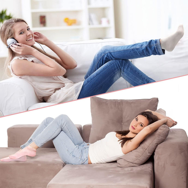 "Fuktgivande silikonsockar för kvinnor, hudfärg med antihalkdesign, perfekt för torra och spruckna fötter - fotspa & pedikyr.