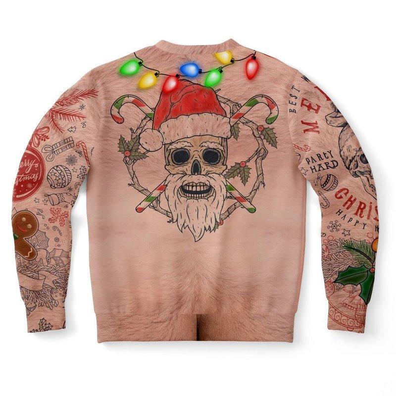 "Ful unisex jultröja i polyester med 3D-tryck, livfulla färger, idealisk för julen, humoristisk och bekväm design."